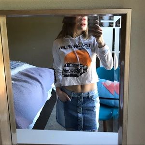 Long sleeve crop top with graphic LA Design